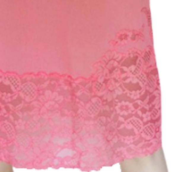 VINTAGE 1960s Vanity Fair Lace Lacy Pink Half Slip Pillow Tab Below Knee - Picture 3 of 10